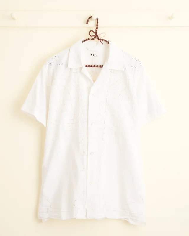 Lace Short Sleeve Shirt - M