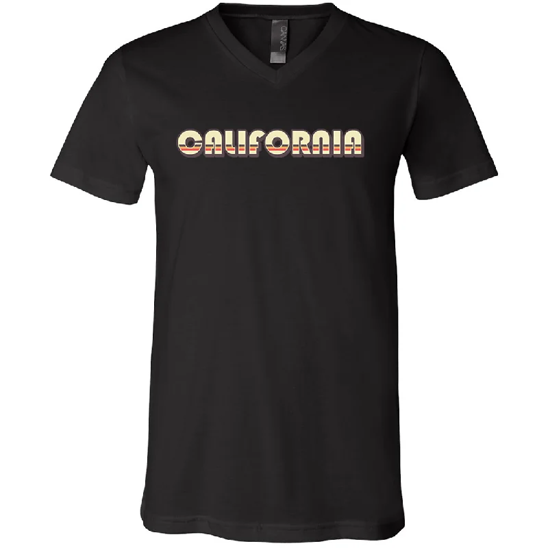 California 70's Cream Stripes Asst Colors V-Neck