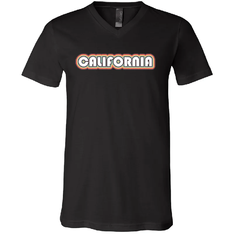 California 70's Rainbow Asst Colors V-Neck