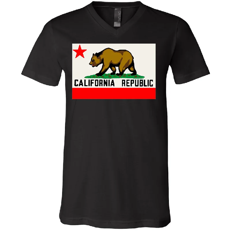 California Republic Original Bear Flag Asst Colors V-Neck