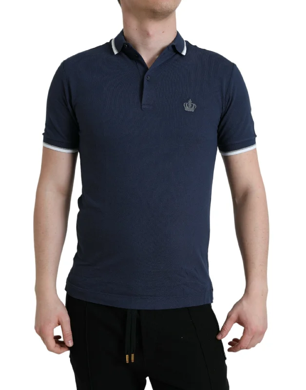 Dolce & Gabbana Elegant Crown Embroide Polo Men's T-Shirt