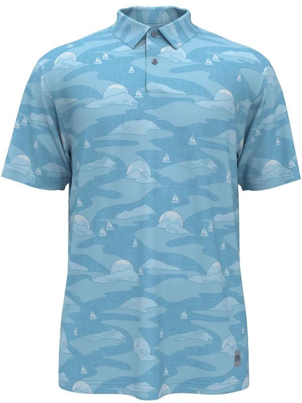 Mens Collared Printed Polo