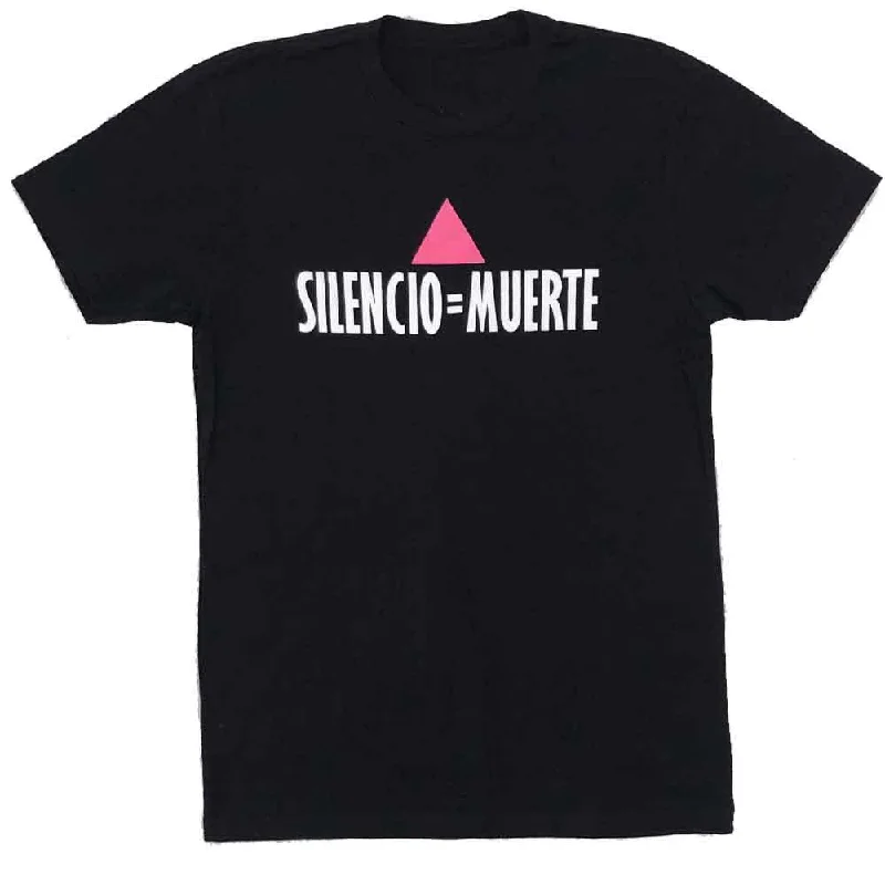 Silencio = Muerte T-Shirt supporting the Ali Forney Center