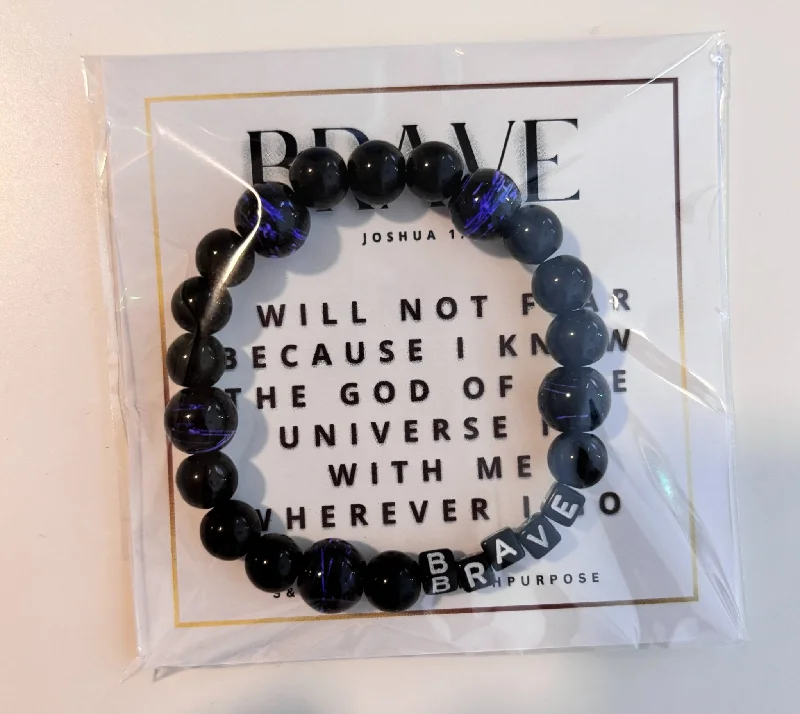 Brave Kids Black and Purple Bracelet