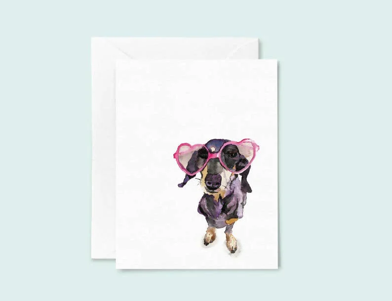 Dachshund Sunglasses Greeting Card