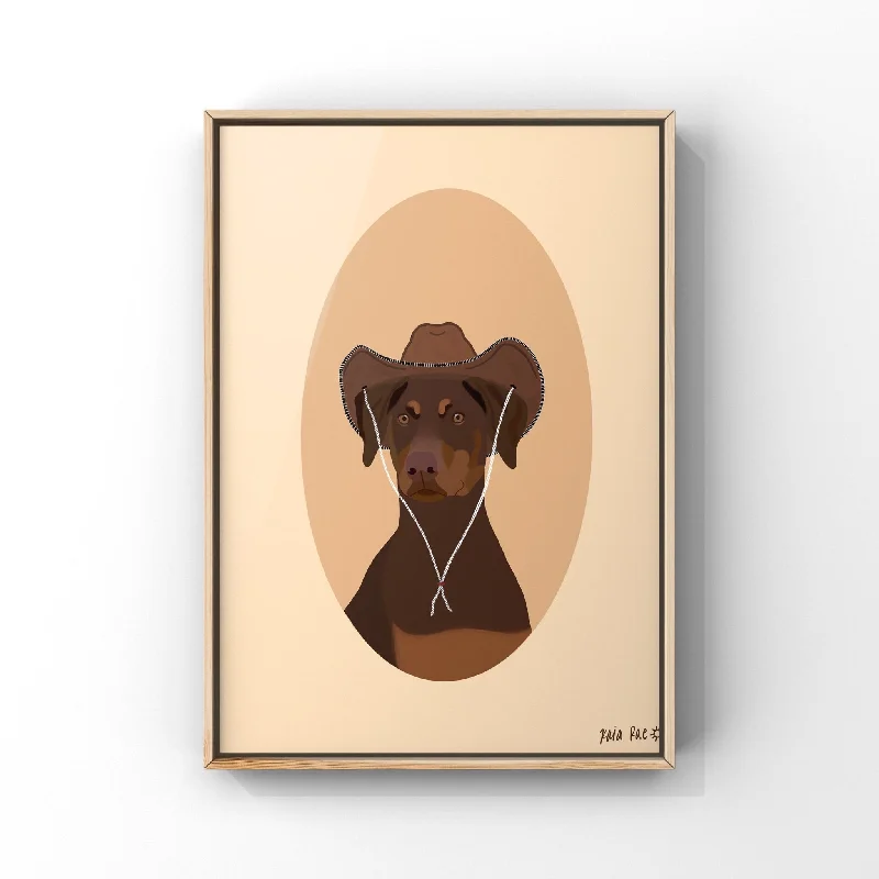 Doberman Cowdog Print