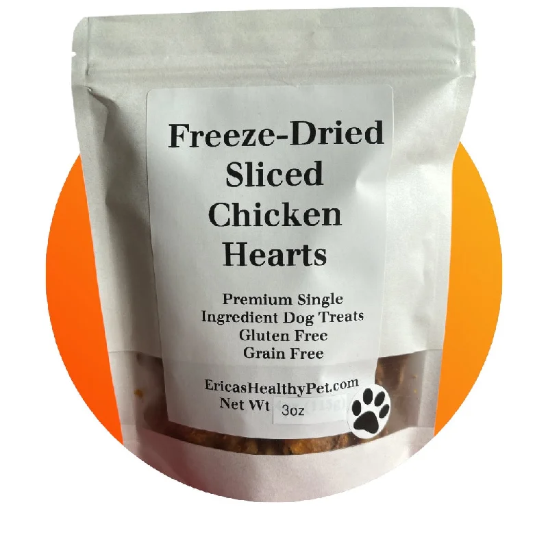 Freeze-Dried Sliced Chicken Hearts for Dogs