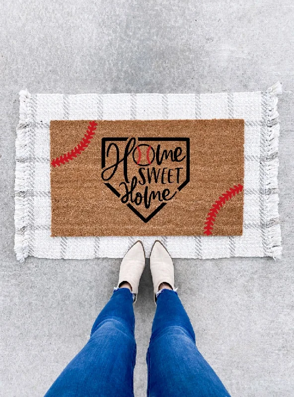 Home Sweet Home Baseball Doormat